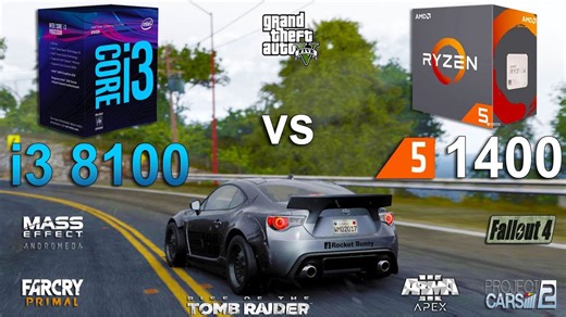 I3 8100 vs Ryzen 5 1400 test in 7 games