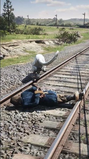 Mountain Lion, Train & Man - Triple Disaster on Railway! RDR2 #shorts