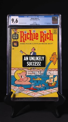 2.2K views · 16 reactions | LEGENDARY piece of Comic Book History!  This Richie Rich #1 (1960 Harvey) - CGC 9.6 - File Copy - Little Dot, Little Lotta Backup Stories - Pop 5, Highest Graded is available now in our historic #Goldin100 Auction. Bid here: https://bit.ly/45gdz6l | Goldin | Facebook