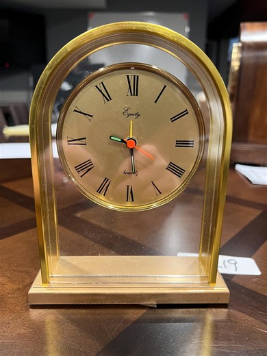 Vintage Brass Equity Quartz Desk Clock – Converted Alarm Clock