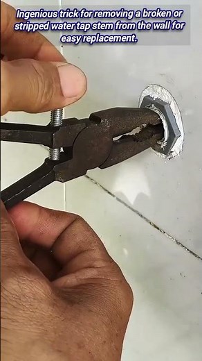 Trick to Remove Broken Water Tap Stem from Wall.