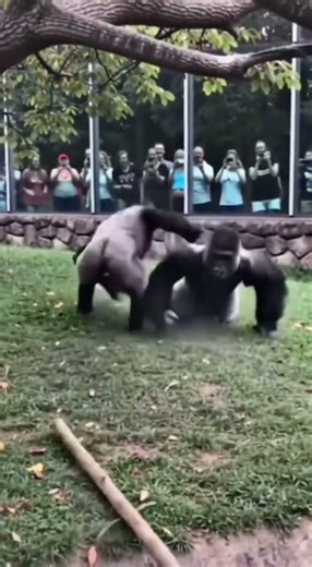 Gorilla's Unexpected Jump Scare Prank! 🦍😂 #FunnyAnimals #Gorilla #Prank #zoolife