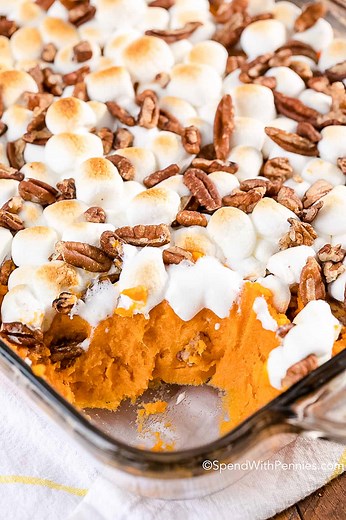 Sweet Potato Casserole {with Marshmallows} - Spend With Pennies