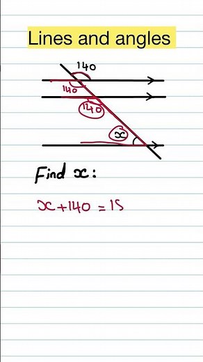 Solving Angles with Parallel Lines & Transversals | Math by Eslam Wagih