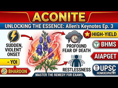 Allen's Keynotes Learning - Epi 3 Aconite - AI Based MM Learning | BHMS | AIAPGET | UPSC Homeopathy
