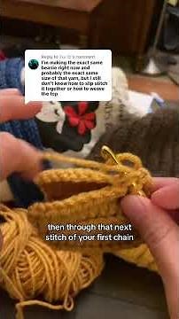 How to slip stitch a beanie together #crochet #slipstitch #crochettutorial