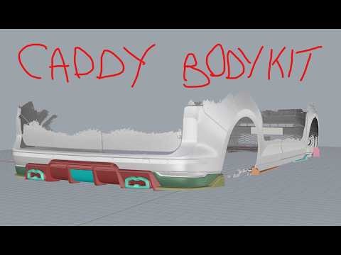 Body kit design for VW Caddy car (aftermarket) for 3d printing and molding