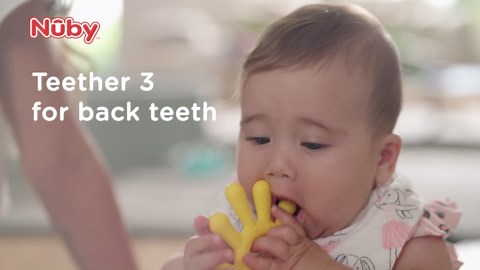 Nuby Three Step Teether Set | 3 Pack | 3m+ | Soft and Hard Teething Surfaces