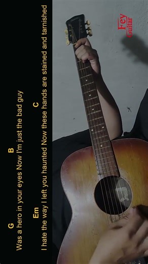 John Michael Howell & ZVC - Bad Guy Easy Guitar Chord & Lyrics (cover) #shorts