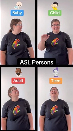 How to sign baby 👶 child 👦 teenager 👧 adult 👨 in ASL | Beginner ASL Person Signs