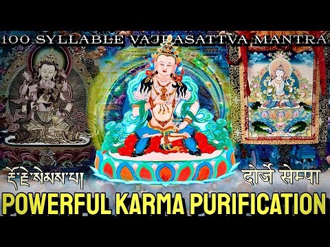 ☸️Powerful Karma Purification Mantra(100 Syllable Mantra Of Vajrasattva) Tibetan Mantra| Om Benza