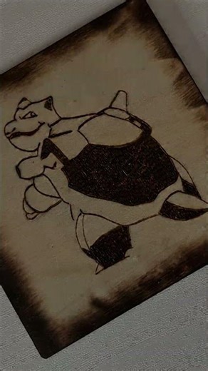 Blastoise Wood Burning 🔥 Satisfying Pokémon Pyrography ASMR #pokemonart #pokemon #woodburning #art