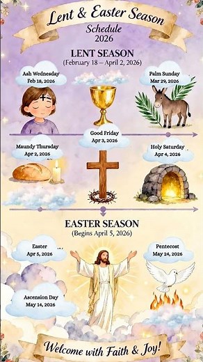 Lent & Easter 2026 Schedule | Complete Christian Calendar from Ash Wednesday to Pentecost