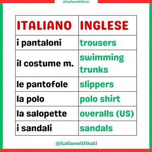 7.5K views · 39 reactions | Clothing in Italian #italianwithkati #italianforforeigners #learningitalian | Italianwithkati | Facebook