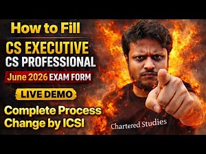 Live demo :- How to Fill CS Exam Form June 2026 | CS Executive & CS Professional June 2026 Exam Form