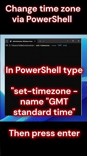 How to change time zone using PowerShell #powershell #time #windows #server