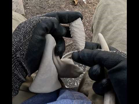 Diagonal pressure flaking with antler tools
