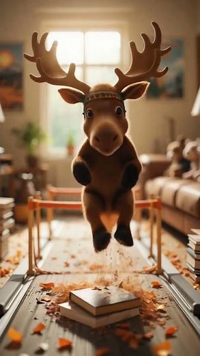 Can You Believe It? Cute Tiny Adorable Baby Moose Running a Marathon! 🏃🫎❤️