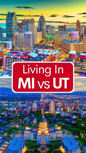 Living in MICHIGAN ✋ vs UTAH 🏔️ Thinking about moving to Michigan or relocating to Utah? 🤔 Whether you're into lakefront towns or mountain escapes, both states offer stunning natural beauty. But when it comes to overall value, how do they compare? Let’s break it down! 💸🏡 Michigan offers four true seasons, access to four of the five Great Lakes, and bustling cities like Detroit, Grand Rapids, and Ann Arbor. Between its growing industries in tech, healthcare, and manufacturing — plus thousands