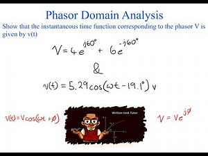 Show the instantaneous time function corresponding to the phasor V is given by v(t) - AC Analysis