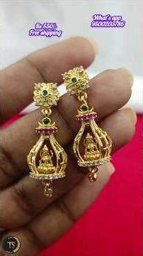 🔥 Temple Lakshmi Jimiki | Gold Look Under ₹550 😍#gold #jimiki