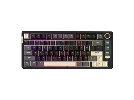 Rosewill Neon S75 Wireless Mechanical Gaming Keyboard, 80-Key Layout w/ Volume Knob, Bluetooth / 2.4GHz / USB-C, Hot-Swappable Blue Switches, RGB Backlit, 6000mAh Battery, Windows & macOS, Black - Newegg.com