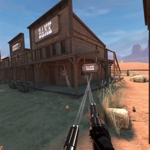 Duel wielding dual 1911’s in gun club vr#vr#1911pistol#dualwealding