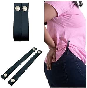 Black w/Silver Rivets, Magnetic Shirt Clip, Clothing Clip, Cinch Clip,1 Pair (2 Clips)