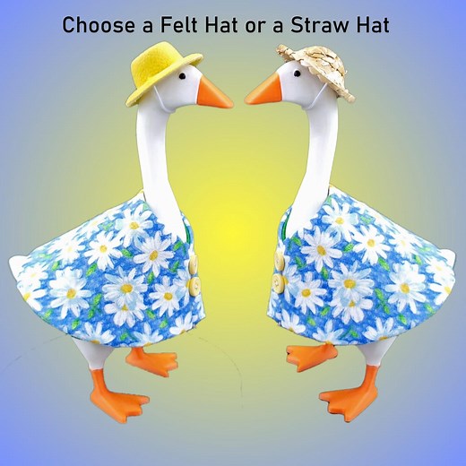 Desk Goose Dress and Hat: Spring Daisies Outfit for 7-inch Goose - Etsy