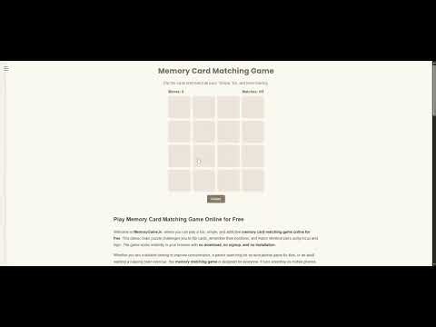 How to Play Memory Card Game | Memorycardgame.org