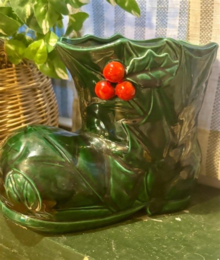 Vintage Lefton Christmas Boot Planter – Holly Berry Ceramic Holiday Vase - Etsy