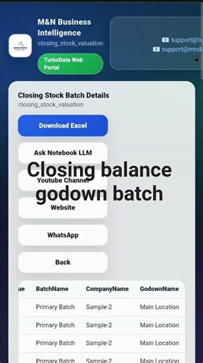 closing balance batch godown #short #shorts ‪@mndatasolutions2042‬
