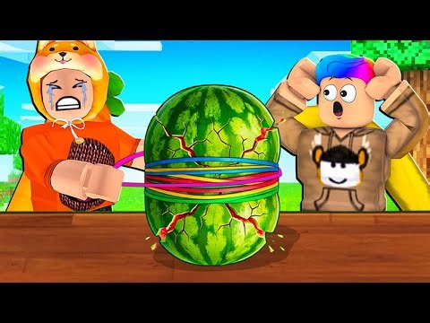 SKOBI AND I CHALLENGE TO PUT 1,000,000 RUBBER STICKS ON A WATERMELON UNTIL IT BREAKS!!