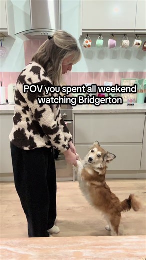 POV you spent all weekend watching Bridgerton Obviously had to do the dance with my rescue dog, I don’t think she enjoyed it quite as much as me 🤣🐾 #bridgerton #bridgertondance #dancetrend #rescuedog #dogtrend