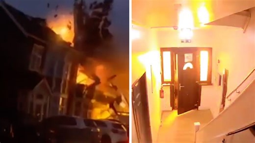 Watch: Moment house explodes in north-east London
