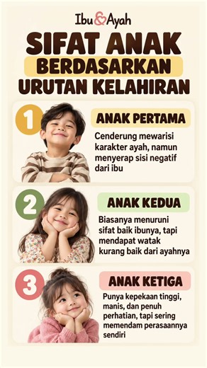 Benarkah Urutan Kelahiran Menentukan Sifat Anak? Ini Faktanya #ibudanayah