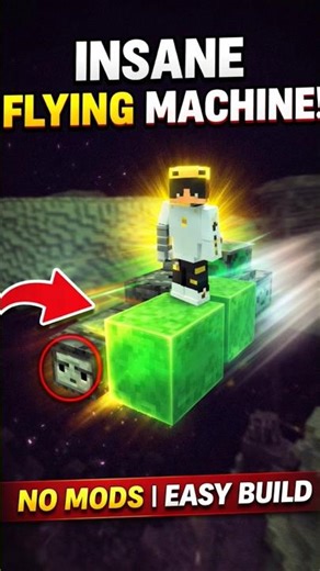 Minecraft Flying Machine 🚀 | No Mods | Easy Survival Build! #minecraft #minecraftshorts