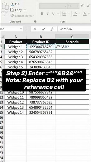 Creating barcodes has never been easier with Libre Barcode 39 font in Excel! #exceltips #excel