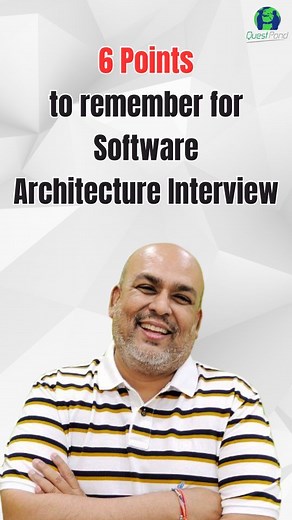 💡6 Points to remember for Software Architecture Interview 🔥 Software Architecture Questions : https://youtu.be/AtTgcbLOqMM . . . . . #softwarearchitecture #designpattern #interviewquestions | Questpond