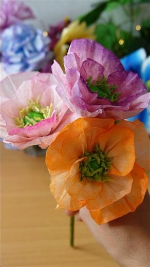 DIY Napkin Flowers/ How to Make Aesthetic Flowers with Tissue paper/ Short/ Viral