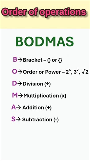 order of operations #bodmas #bodmas_rule #bodmasquestion #bodmaseducation #bodmastrick #shorts