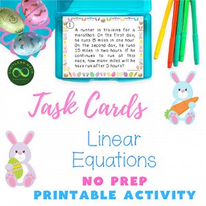 Easter Task Cards - Linear Equations Word Problems