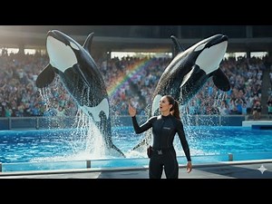 “Epic Orca Breach Show with Trainer Jessica – Incredible Synchronized Jumps!”