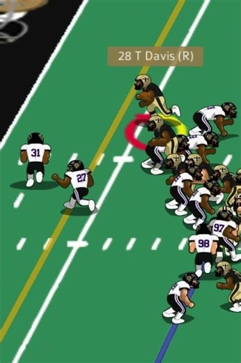 1997 Ravens vs Saints (highlight) Troy Davis touchdown run.