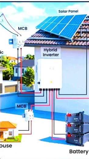 #solar panel electric pole line wiring diagram with home #electrical #houserewire