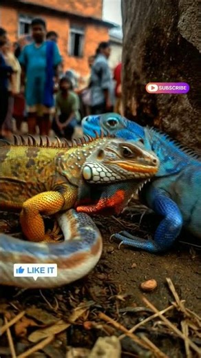 Iguana VS Iguana....OMG 😱😳 #trending #viral #animals