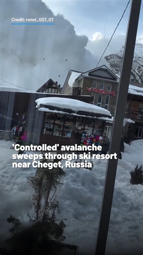 Watch as a "controlled" avalanche sweeps through a ski resort near Cheget, Russia. Russian media outlets report that although the avalanche was carried out intentionally by specialists, it frightened tourists in the area. #russia #avalanche #weather #skiresort #skiing | NBC Chicago