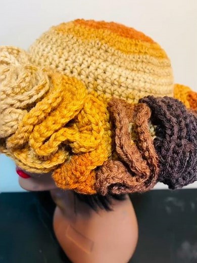 Red Heart Yarn Latte Cake Ruffle Hat #doycreations #crochet #youtubeshorts #shortsvideo