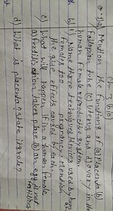 Ch-3 (bio)a) Mention the functions of (a) Placenta (b) Fallop... | Filo
