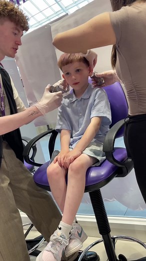 Brave boy getting his ears pierced hes wanted it done for so long 🥲 #earpiercing #kidsoftiktok